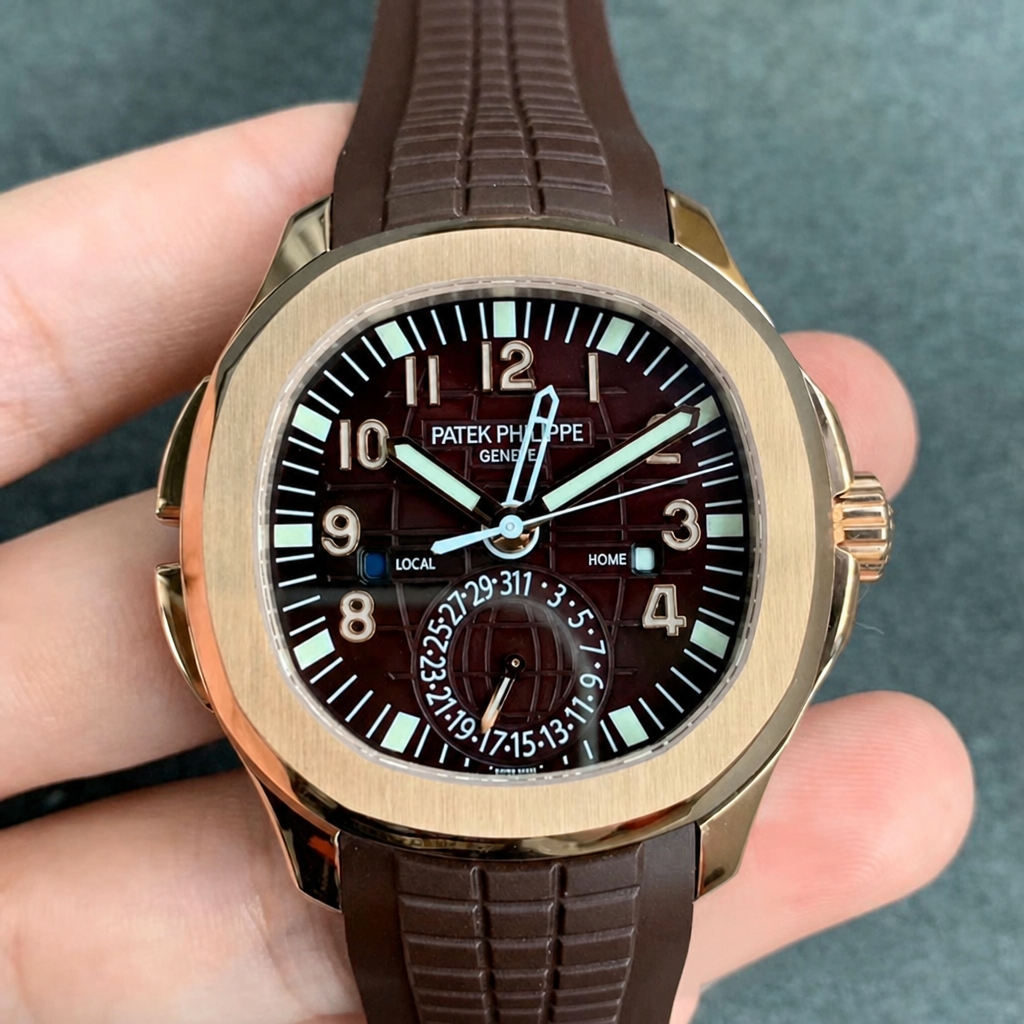 Aquanaut 5164 40mm RG Brown Dial Brown Rubber Strap GRF A324SC
